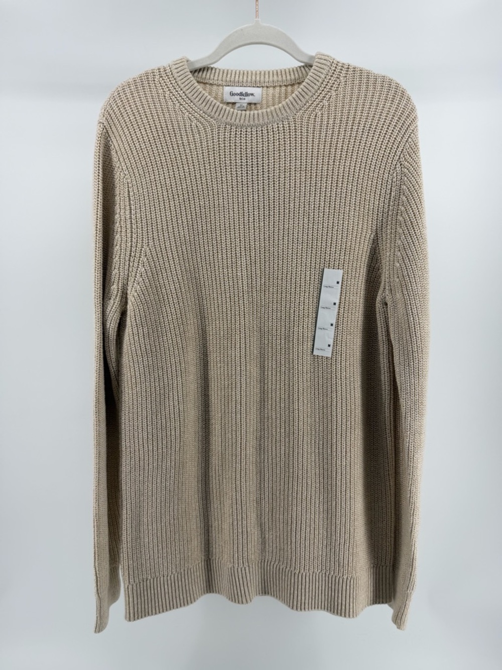 NWT Goodfellow & Co Textured Crewneck Sweater, Marled Cream, Men's Medium